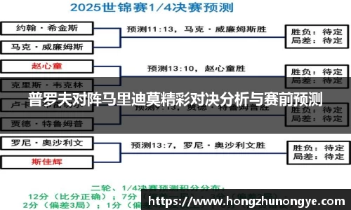 普罗夫对阵马里迪莫精彩对决分析与赛前预测